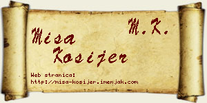 Miša Kosijer vizit kartica